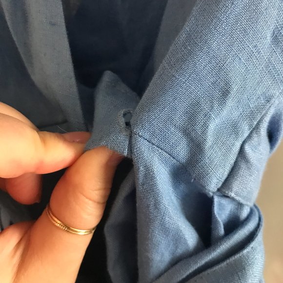 ZARA Flowy Linen Blouse With Tie Belt Wasit - Picture 6 of 8